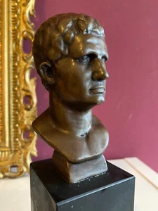 Antik Büste Bronzefigur Büste Caesar Augustus - Bild 1 von 9