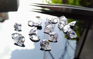Kubischer Zirkonia AAA Qualität Birnenform weiße Farbe CZ lose Steine 3x5 bis 10x12 mm - Bild 1 von 3