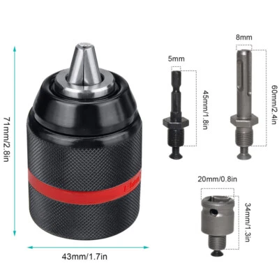 Metal Schnellspann Bohrfutter Profi SDS Plus Adapter für Bohrmaschine:Ø1.5-13mm, - Bild 1 von 4