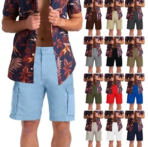 Herren Cargo Shorts kurze Hose knielang Short Bermuda Vintage Casual Sommer Hose