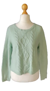 $ 398 Sutton Studio 100 % Kaschmir Zopfmuster Pullover Pulli Frost Mint Gr. XL neu mit Etikett - Bild 1 von 13