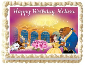 BELLE Beauty and the beast Edible cake topper Party image - Picture 1 of 10