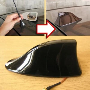 SHARK Antenna Shark Fin Black Roof Car Universal Active Radio Signal AM/FM - Picture 1 of 5