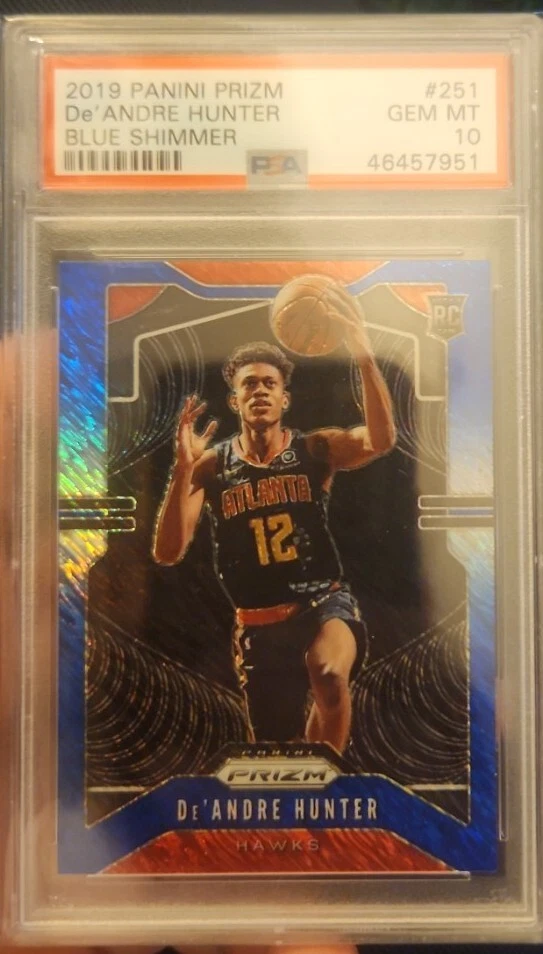 Deandre Hunter 2019 Panini Prizm Blue Shimmer PSA 10 RC SSP Foto 1 de 1