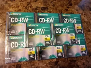 MEMOREX Lof Of (8) CD-RW 700MB, 80 Minutes, 4x Multi Speed- New - Picture 1 of 7