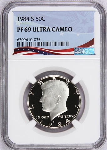 1984-S Proof Kennedy Half, Graded PF69UC by NGC ~ NEW Patriotic OSR Label! Cover
