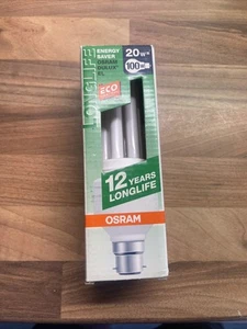 20W (100W) OSRAM Low Energy Power Saving Stick Light Bulbs BC B22 New 12 Year - Picture 1 of 4