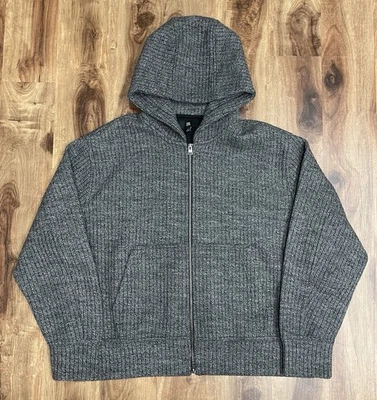Banana Republic полный молнии свитер мужской XL серый ребристый насмешливый коренастый трикотажа шерстяная смесь - Изображение 1 из 4