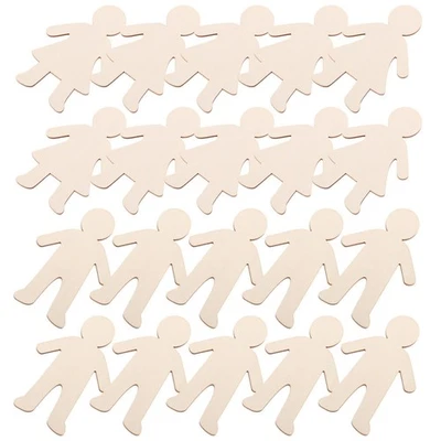 20 Pcs Wooden Ornaments to Paint Unfinished Cutouts Diy Graffiti Toys for Kids - Imagen 1 de 4