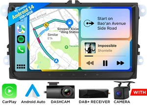 DAB+ 9" Autoradio VWX7 Android 14 CarPlay GPS Navi für VW GOLF 5 6 Passat Touran - Bild 1 von 23