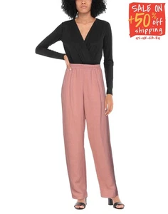 RRP€335 FORTE_FORTE Tapered Trousers Size 3 L Linen Blend Pink Made in Italy - Picture 1 of 6