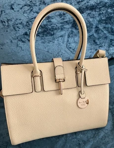 JANE SHILTON ivory/cream Lovely Genuine Leather Women Handbag BNWoT Medium - Picture 1 of 7