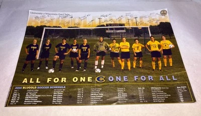 23 Signatures 05 UWEC Blugolds NCAA Women’s Soccer Schedule Poster Eau Claire WI - Image 1 of 4