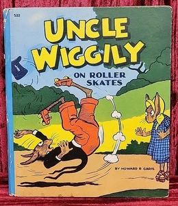 UNCLE WIGGILY on ROLLER SKATES Howard R Garis Vintage 1940 Whitman - Foto 1 di 13