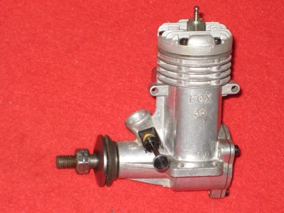 VERY NICE VINTAGE FOX 35 STUNT C/L GLOW MODEL AIRPLANE ENGINE wMUFFLER LUGS - Image 1 of 3