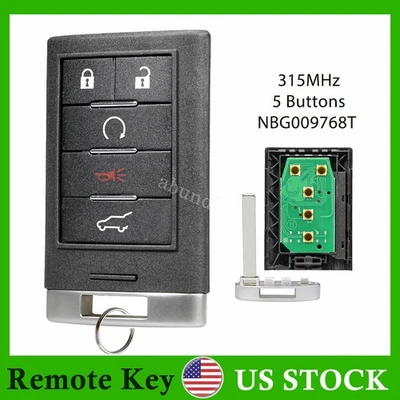 For 2013 2014 Cadillac ATS XTS 2010-2015 SRX Remote Key Fob 5 Button NBG009768T - Image 1 of 4
