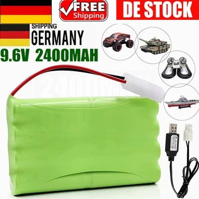 9,6V NiMH Akku 2400mAh Pack Tamiya Stecker mit USB-Ladegerät für RC Auto Drone~ - Bild 1 von 4