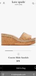 KATE SPADE Cosette Slide Sandal Women's Size US 6 B Natural $178 Sold Out EUC! - Picture 1 of 8