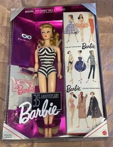 1959 Blonde Barbie Doll 35th Anniversary Special Edition REPRODUCTION 1993 NISB - Picture 1 of 8