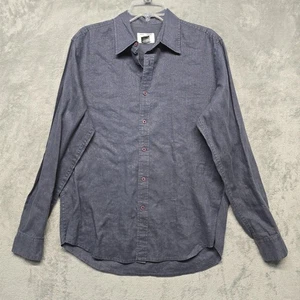 Armani Exchange Shirt Mens Sz Medium Blue Long Sleeve Linen Blend Button Casual - Picture 1 of 13
