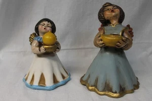 2 Original Bozen Bozner Thun Engel hellblau H 19 cm + weissblau H 16 cm sehr gut - Bild 1 von 5