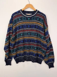 Vintage Maximum Multicolor Coogi STLYE Regenbogen geometrischer Pullover Größe 3X - Bild 1 von 10