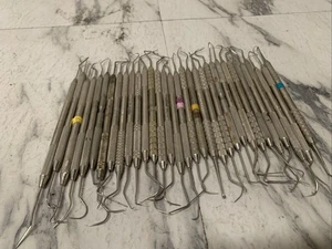 32pc STAINLESS STEEL Dental Scraper Tools Pick Scaler Teeth Mixed Brands. - Picture 1 of 9
