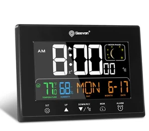Digital Atomic Alarm Clocks for Bedrooms with 2 USB Ports, Color VA Display A... - Picture 1 of 9