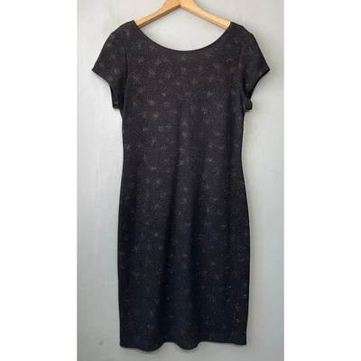 John Roberts Sheath Dress Size 10 Black Sparkle Shimmer 90s Party Whimsigoth - Image 1 of 4