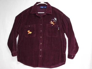 Vintage Disney Winnie Puuh Tigger Hemd Damen L lila Knopfleiste Cord Fehler - Bild 1 von 8