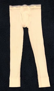 Fruit Of The Loom Thermal Pants Boys SIZE S (6/7) Ivory White Waffle Knit - Picture 1 of 5