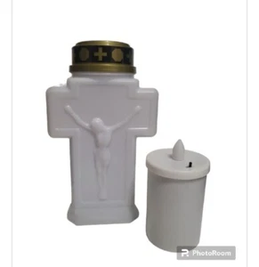 LUMINO VOTIVO CIMITERIALE A LED EFFETTO FIAMMA CON BATTERIE 2AA E INTERRUTTORE - Imagen 1 de 4