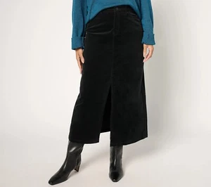 NYDJ Size 8 High-Rise Long Corduroy Skirt - Black A673381 - Picture 1 of 4
