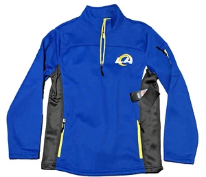 Los Angeles Rams Fanatics Quarter-Zip Pullover Jacket – Royal Blue, Size S - Picture 1 of 12