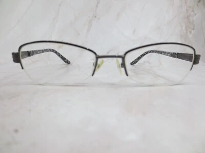 Armação de óculos feminina Harley Davidson HD504 GUN prata metal quadrado 50-18-135 - Imagem 1 de 4