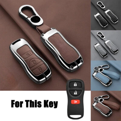 Zinc Alloy Leather Car Key Case Cover For Nissan Armada Xterra Frontier X-Trail - Image 1 of 4