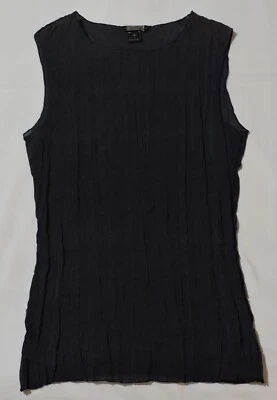 Rozae Nichols черный гофрированный блузка без рукавов размер P 95% шелк 5% лайкра RN 91411 - Изображение 1 из 4