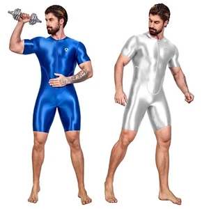 NUOVO AMORESY tuta uomo lucida lucida body collant tute salopette tute - Foto 1 di 22