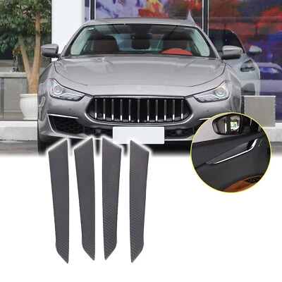 Real Carbon fiber door panel Trim Cover For Maserati Ghibli/Quattroporte 14-22 Foto 1 de 4