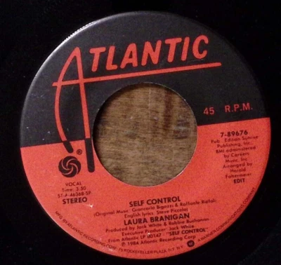 LAURA BRANIGAN SELF CONTROL/SILENT PARTNERS ATLANTIC RECORDS VINYL 45 53-185 - Image 1 of 3