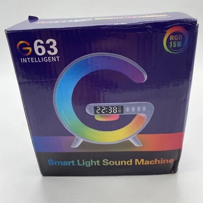 Smart Light Sound Machine, Alarm Clock Bluetooth Speaker, Wireless Charger. - Image 1 of 4