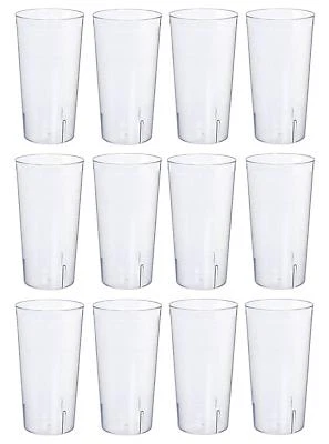 QG 16 oz Break Resistant Tritan Plastic Stackable Cups Tumblers Set of 12 Clear - Image 1 of 4