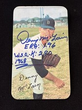 DENNY McLAIN 1970 TOPPS SUPER SIGNED AUTOGRAPHED CARD #17 DETROIT TIGERS