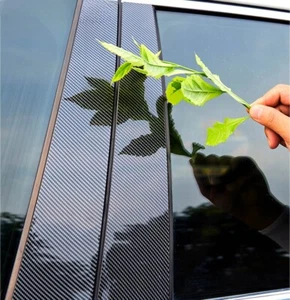 Carbon Fiber Pillar Post Door Window Trim Cover Fit Toyota Kluger 2014-2019 - Picture 1 of 13