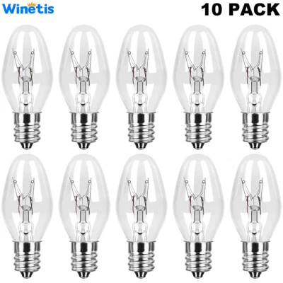 10 Pack E12 C7 Bulbs 15 watt 120V for Scentsy Wax Plug In Nightlight Warmers - Image 1 of 4