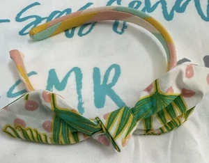 Girls Wildflowers clothing Green floral and multi-stripe Bow Floral Headband GUC - Picture 1 of 6