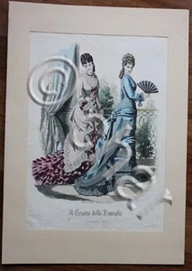 Stampa FIgurino moda abbigliamento epoca donna - Milano - 1876 settembre - Picture 1 of 1