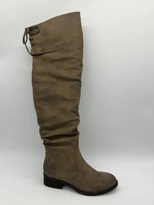 Very Volatile Daja Brown Synthetic Slouchy Over-the-Knee Boots Size 6 M - Image 1 of 4