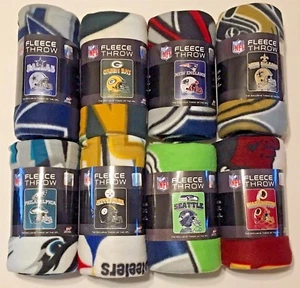 NFL SOFT FLEECE THROW 50"x 60" STADIUM BLANKET NEW FOOTBALL - PICK YOUR TEAM - Picture 1 of 38