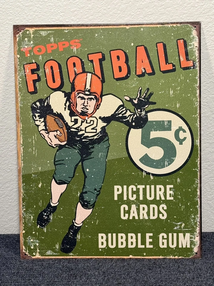Paquete de tarjetas de fútbol americano Topps cartel publicitario decoración letrero #1406 Foto 1 de 1